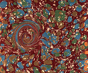 Example of European paper marbling similar to some of the techniques covered by Paola Fagnola